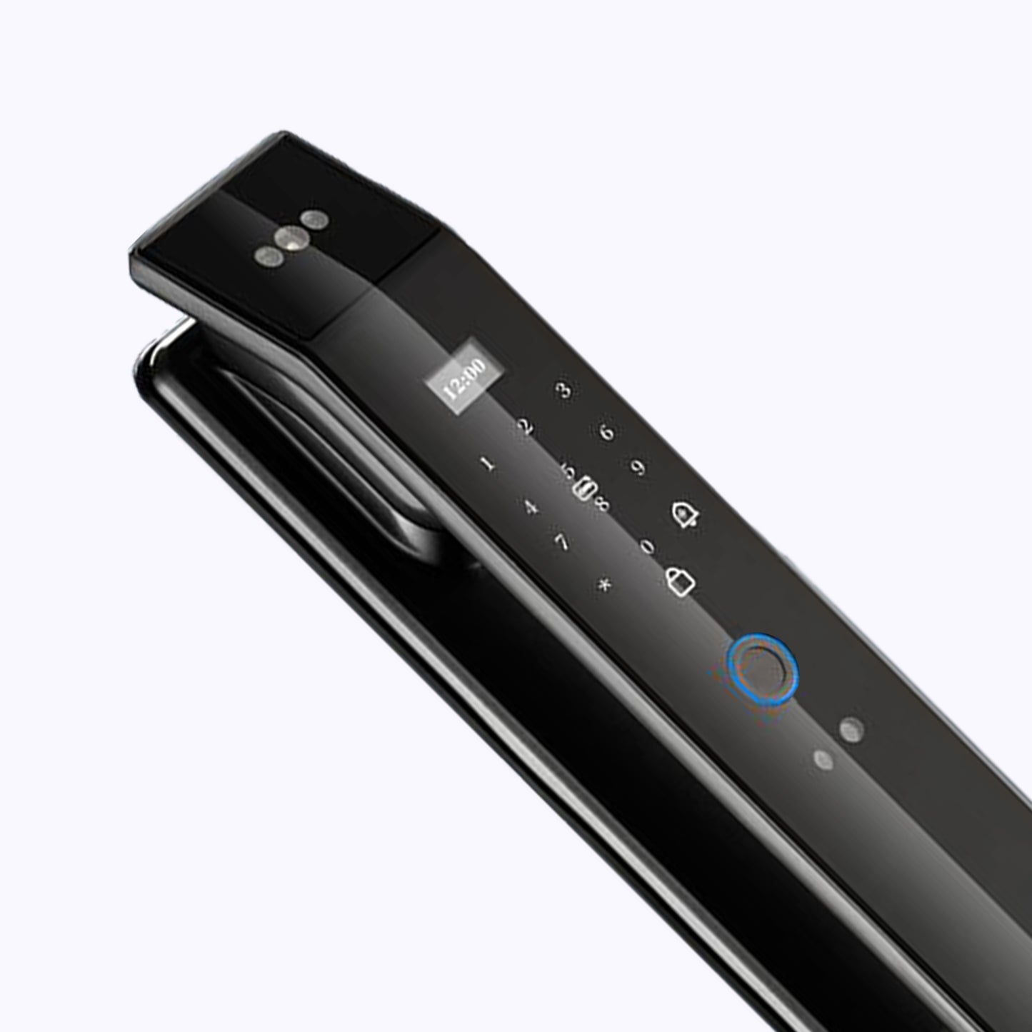 Contenu du pack Serrure Intelligente Q24 Face ID Tuya Smart – clés mécaniques, cartes RFID, câble USB et kit d’installation TECHY.