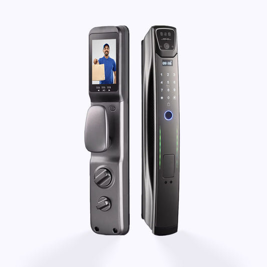 Serrure Intelligente F12 Face ID avec reconnaissance faciale et serrure empreinte digitale – sécurité domotique maison TECHY