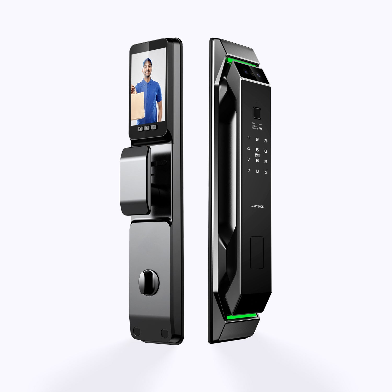 Serrure Intelligente Edge Face ID TECHY avec reconnaissance faciale et design moderne pour domotique maison.