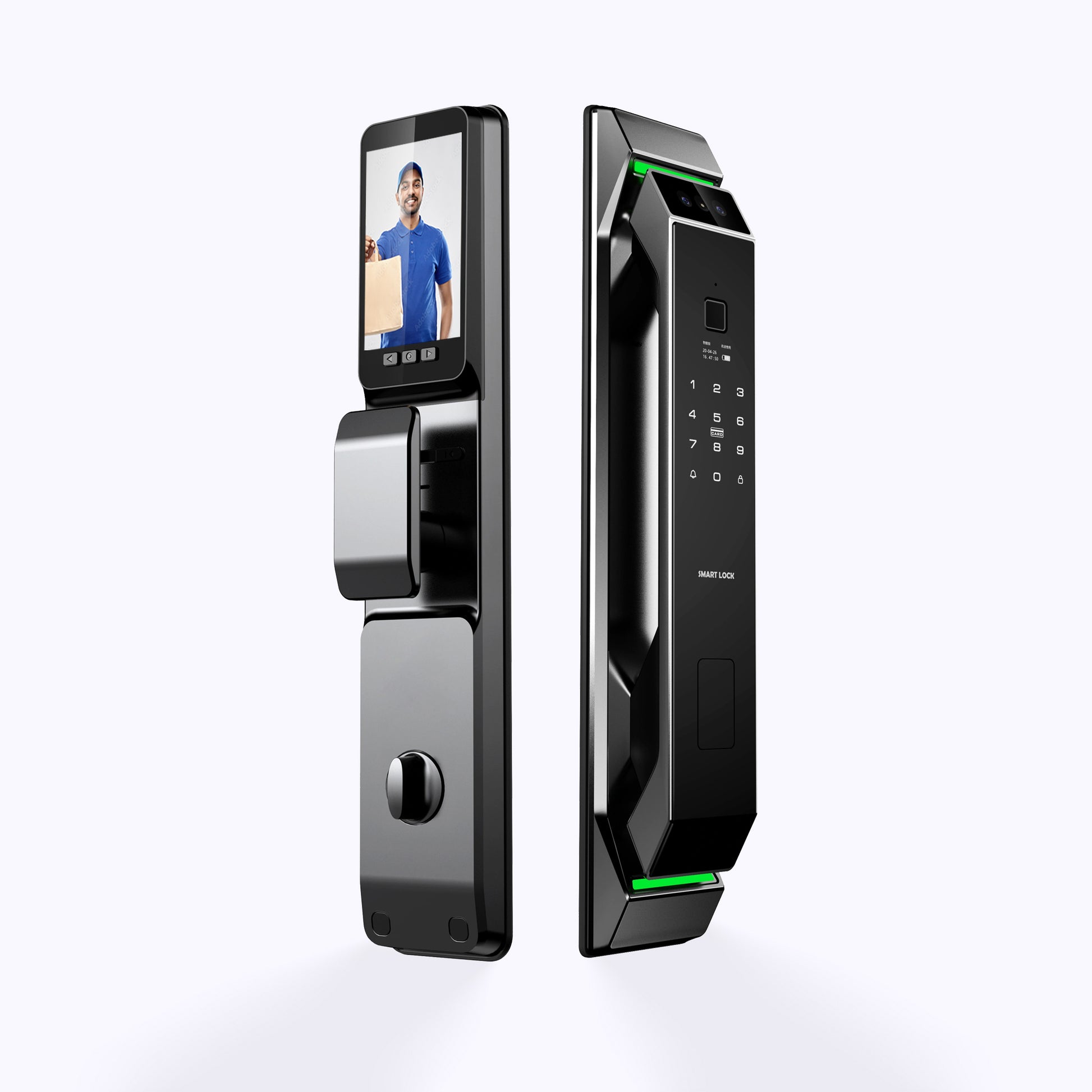 Serrure Intelligente Edge Face ID TECHY avec reconnaissance faciale et design moderne pour domotique maison.