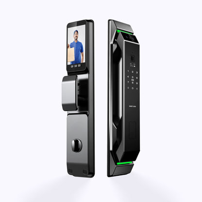 Serrure Intelligente Edge Face ID TECHY avec reconnaissance faciale et design moderne pour domotique maison.